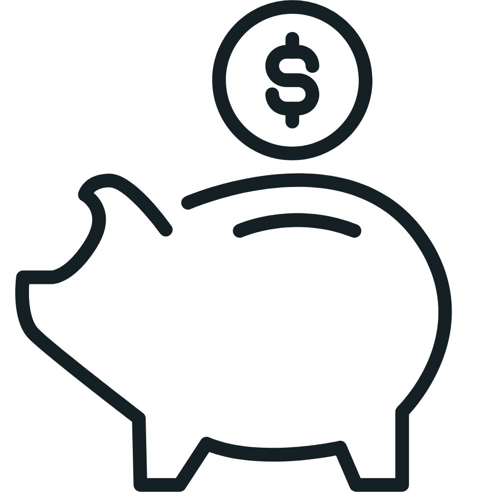 Blue savings icon