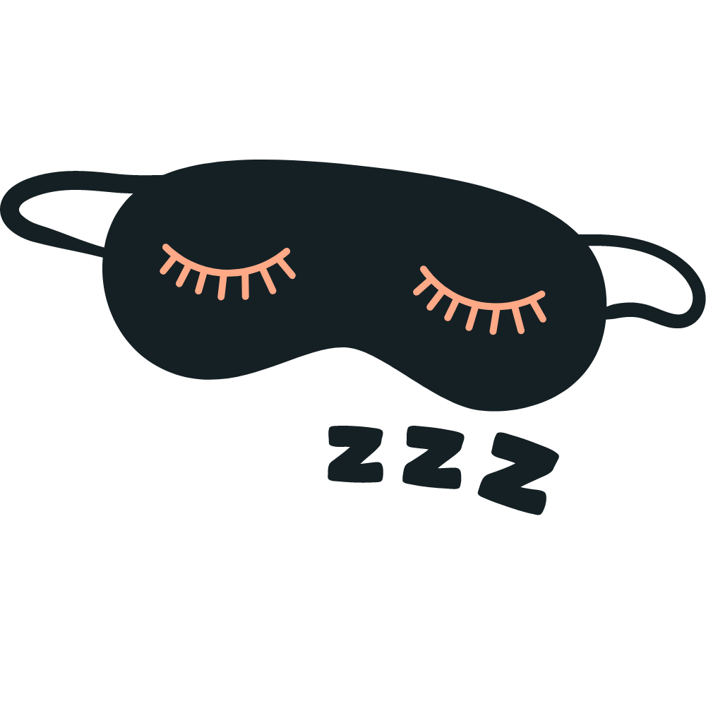 Blue sleeping mask icon